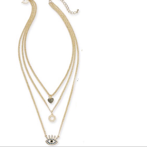 Three Tier 14K Gold Crystal Pearl Necklace - Picture 2 of 4